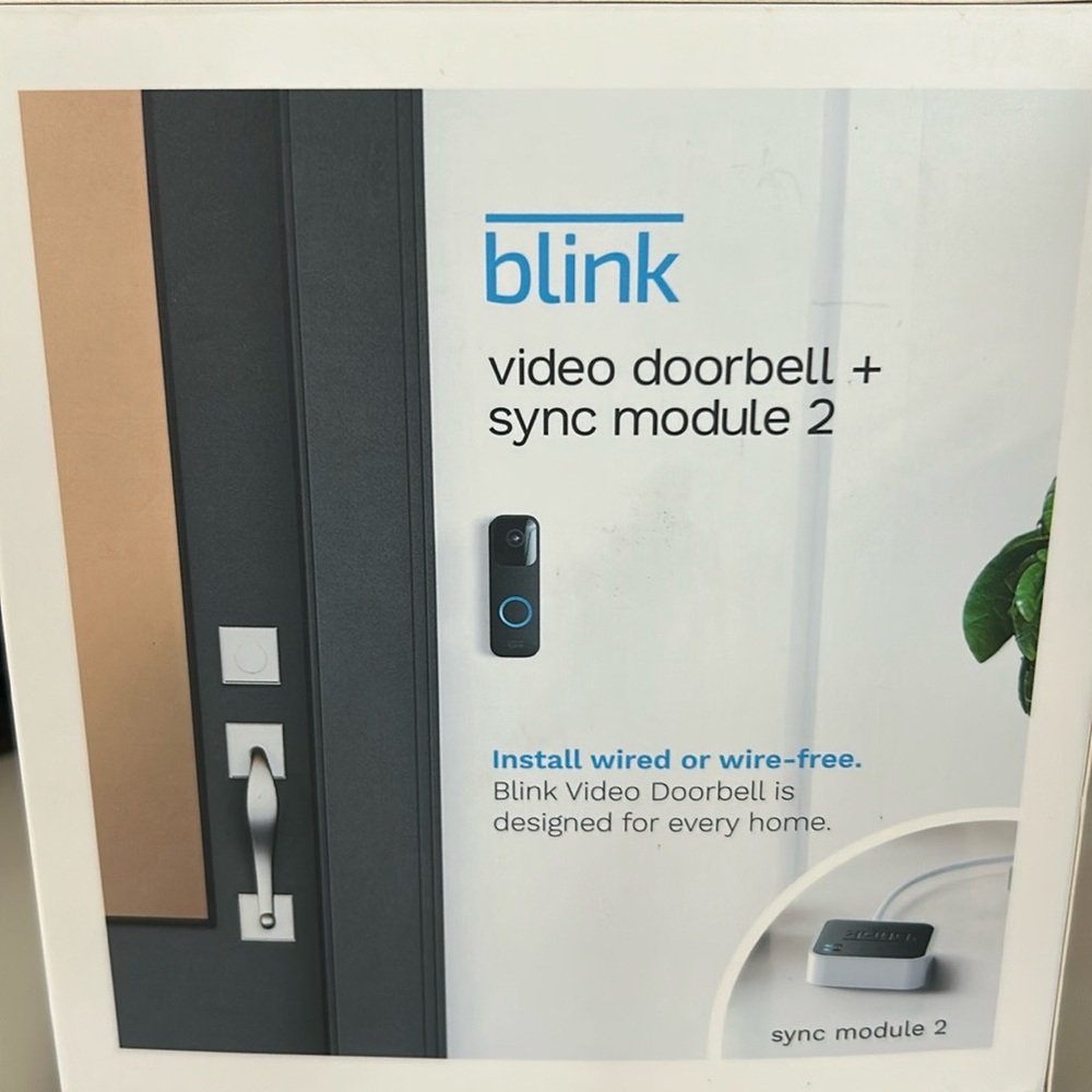 Blink video doorbell + sync module 2 Black like new